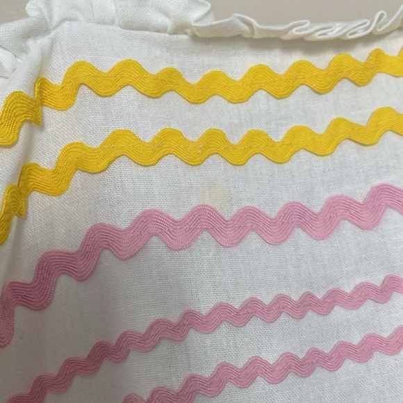 Lisa Marie Fernandez X Target Dress Ric Rac Sleeveless Mini White Yellow Pink S - Picture 6 of 14